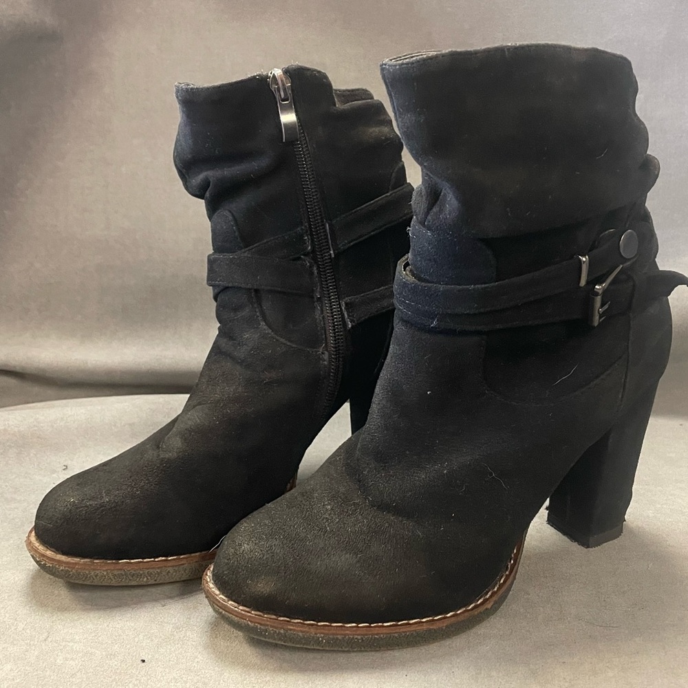 Black suede ankle boot